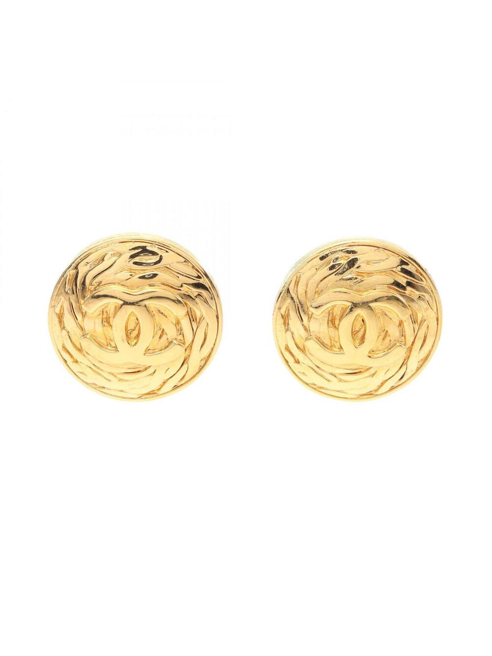Chanel Coco Mark Earring Gold Plated #272732C76B